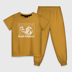Пижама хлопковая детская Rock Believer Scorpions, цвет: горчичный