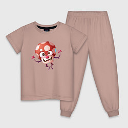 Пижама хлопковая детская Живой гриб мухомор, цвет: пыльно-розовый