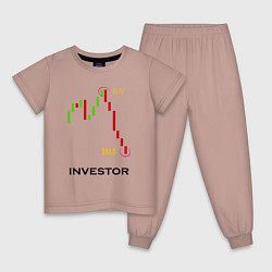 Пижама хлопковая детская Investor, цвет: пыльно-розовый