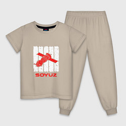 Пижама хлопковая детская Союз - Soyuz, цвет: миндальный