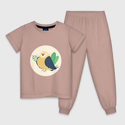 Детская пижама Птичка и ягоды