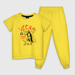 Пижама хлопковая детская VECNA HELLFIRE CLUB HFC, цвет: желтый