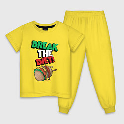 Пижама хлопковая детская Break the diet!, цвет: желтый