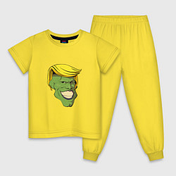 Пижама хлопковая детская Трамп - Маска, цвет: желтый