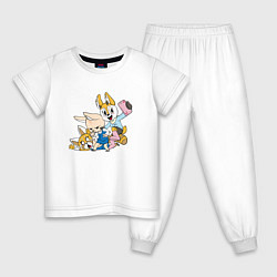 Пижама хлопковая детская Бедная Рэцуко Aggresuko, цвет: белый