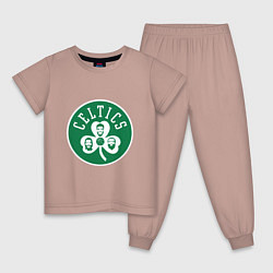 Пижама хлопковая детская Team Celtics, цвет: пыльно-розовый