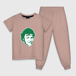 Пижама хлопковая детская Larry Bird, цвет: пыльно-розовый