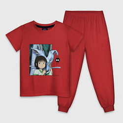 Пижама хлопковая детская Haku & Sen, цвет: красный