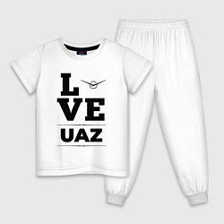 Пижама хлопковая детская UAZ Love Classic, цвет: белый
