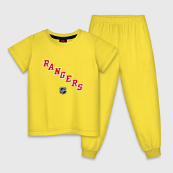 Пижама хлопковая детская New York Rangers NHL, цвет: желтый