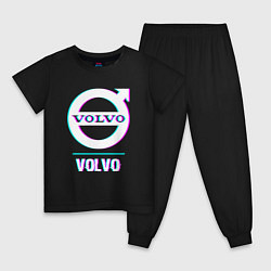 Детская пижама Значок Volvo в стиле Glitch