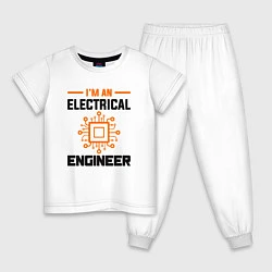 Пижама хлопковая детская Я инженер, цвет: белый