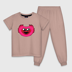 Пижама хлопковая детская POPPY PLAYTIME - ПОППИ ПЛЕЙТАЙМ КИССИ МИССИ, цвет: пыльно-розовый