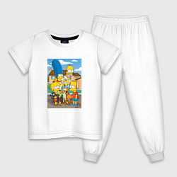 Пижама хлопковая детская Любимые Симпсоны, цвет: белый