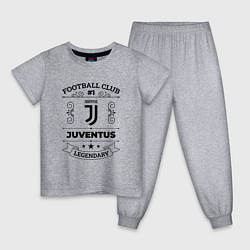 Пижама хлопковая детская Juventus: Football Club Number 1 Legendary, цвет: меланж
