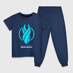 Пижама хлопковая детская Символ Dead Space в неоновых цветах, цвет: тёмно-синий