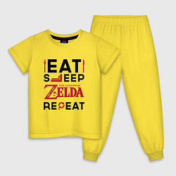 Детская пижама Надпись: Eat Sleep Zelda Repeat