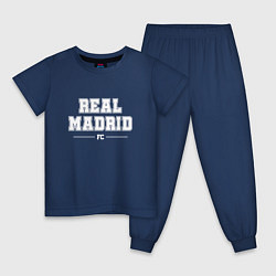 Пижама хлопковая детская Real Madrid Football Club Классика, цвет: тёмно-синий