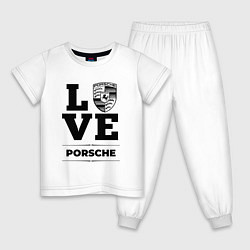 Пижама хлопковая детская Porsche Love Classic, цвет: белый