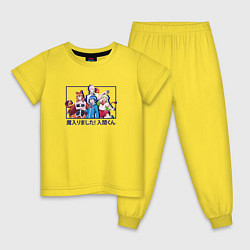 Пижама хлопковая детская Команда Библс, цвет: желтый