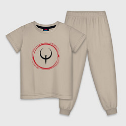 Детская пижама Символ Quake и красная краска вокруг