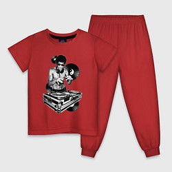 Пижама хлопковая детская Bruce Lee - Vinyl Dj, цвет: красный