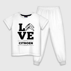 Пижама хлопковая детская Citroen Love Classic, цвет: белый
