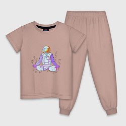 Пижама хлопковая детская Space Relax, цвет: пыльно-розовый
