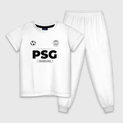 Пижама хлопковая детская PSG Униформа Чемпионов, цвет: белый