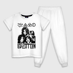 Пижама хлопковая детская Led Zeppelin Black, цвет: белый