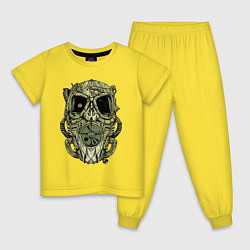 Пижама хлопковая детская Gas mask in Steampunk style, цвет: желтый