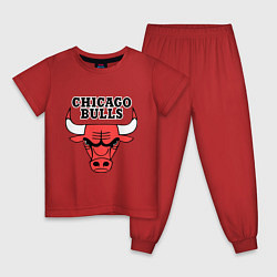 Пижама хлопковая детская Chicago Bulls, цвет: красный