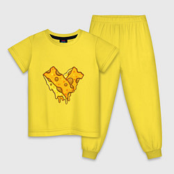 Пижама хлопковая детская Сырная любовь, цвет: желтый