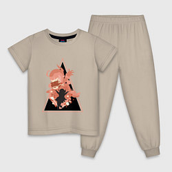Пижама хлопковая детская Genshin impact Kli Art, цвет: миндальный