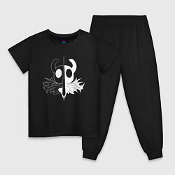 Пижама хлопковая детская Hollow Knight черное и белое, цвет: черный