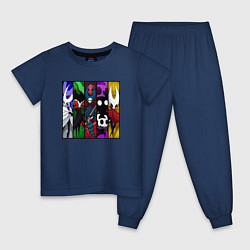Пижама хлопковая детская Hollow Knight персонажи, цвет: тёмно-синий