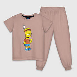 Детская пижама Барт Симпсон - индеец