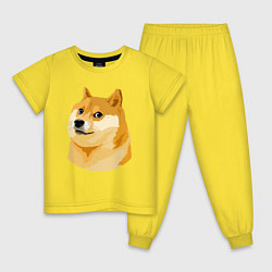 Пижама хлопковая детская Пёс Доге, цвет: желтый