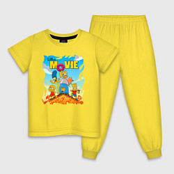 Детская пижама The Simpsons movie - семейка прячется от пожара на