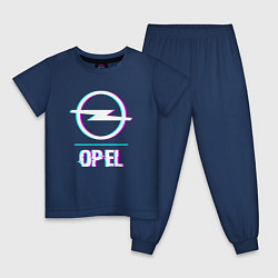 Детская пижама Значок Opel в стиле glitch