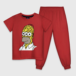 Пижама хлопковая детская Трёхглазый Гомер Симпсон, цвет: красный