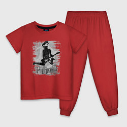 Пижама хлопковая детская Punk rocker, цвет: красный