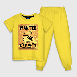 Детская пижама Розыск - Барт Симпсон - вознаграждение гарантирова
