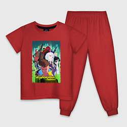Пижама хлопковая детская Киберпанк Бегущий по краю, цвет: красный