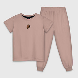 Пижама хлопковая детская Николас Кейдж - мем, цвет: пыльно-розовый