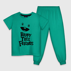 Пижама хлопковая детская Happy Three Friends - LOGO, цвет: зеленый