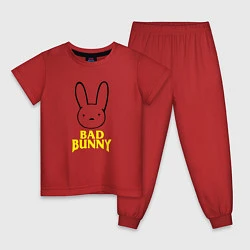 Пижама хлопковая детская Happy Three Friends - ЗАЙКА, цвет: красный