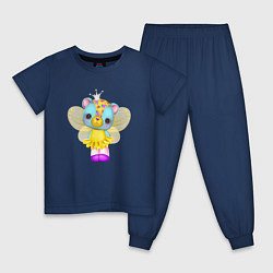 Пижама хлопковая детская Голубая медведица - фея, цвет: тёмно-синий