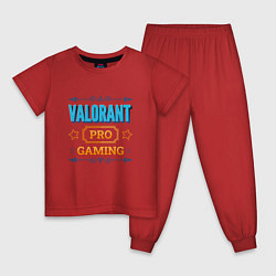 Пижама хлопковая детская Игра Valorant pro gaming, цвет: красный