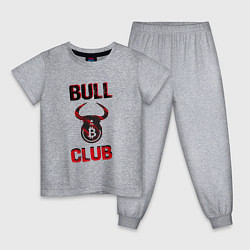 Пижама хлопковая детская Bull Bitcoin Club, цвет: меланж